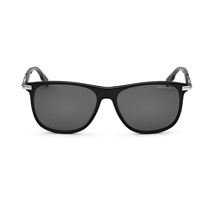 Lunettes de Soleil Rectangulaires avec Monture en Acétate Noire