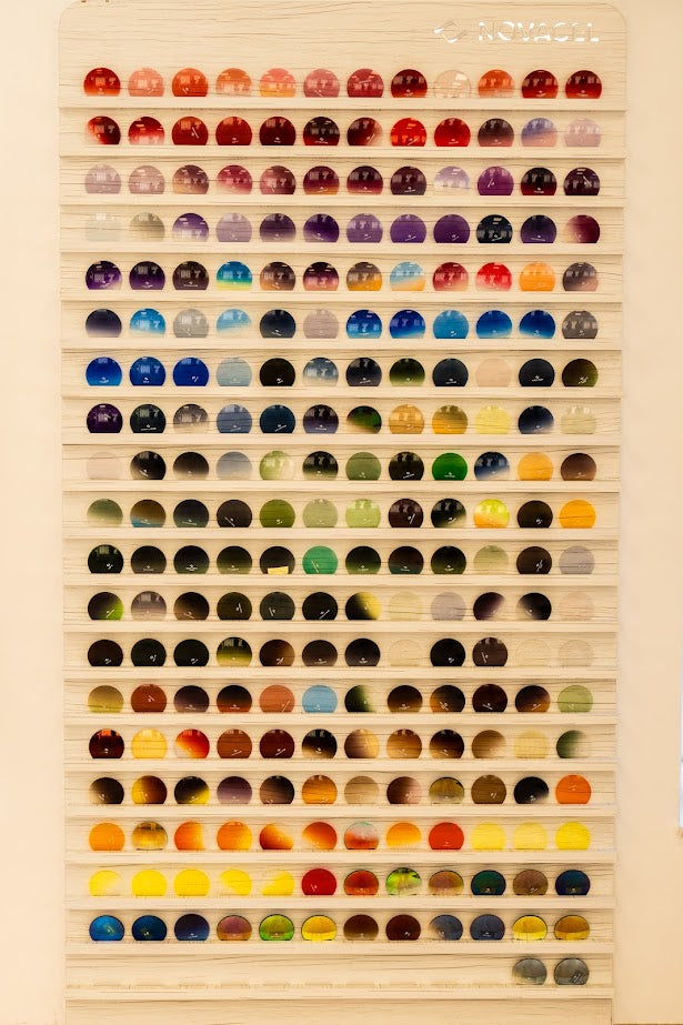 Teintes de verres solaires Novacel, boutique John Paul Optique de Paris