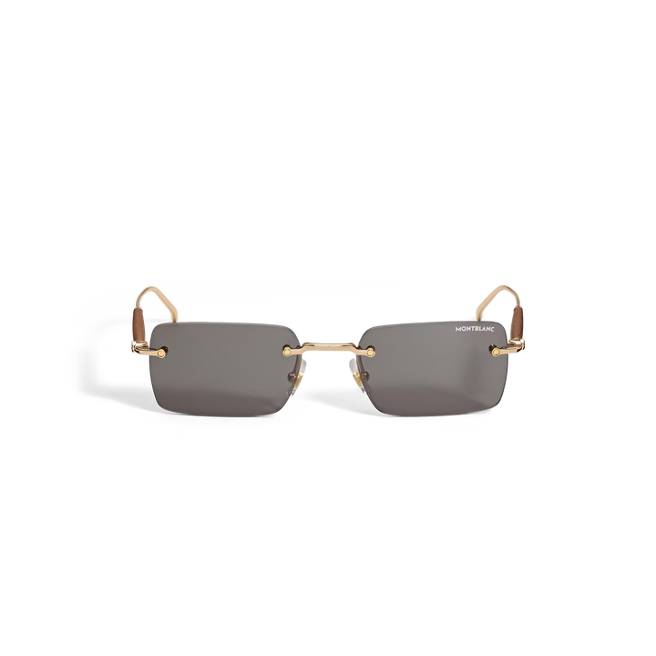 Lunettes de soleil carrées à monture métallique dorée