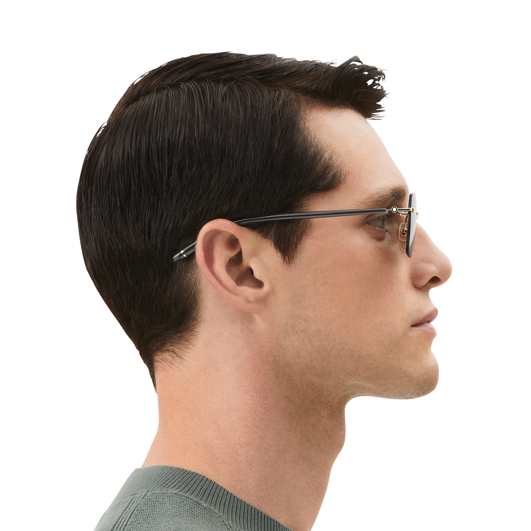 Lunettes de Soleil Carrées avec Monture en Métal Doré