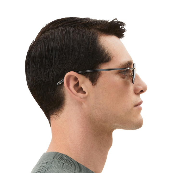 Lunettes de Soleil Carrées avec Monture en Métal Doré