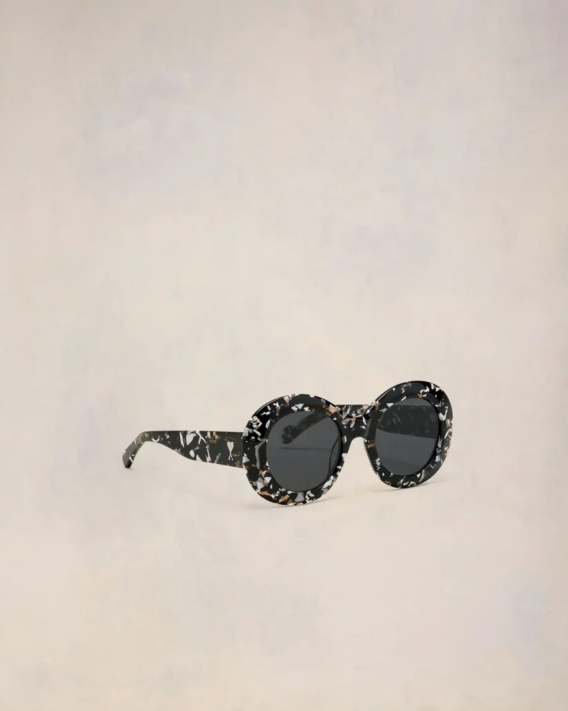 Lunettes de soleil Rondes noir/blanc