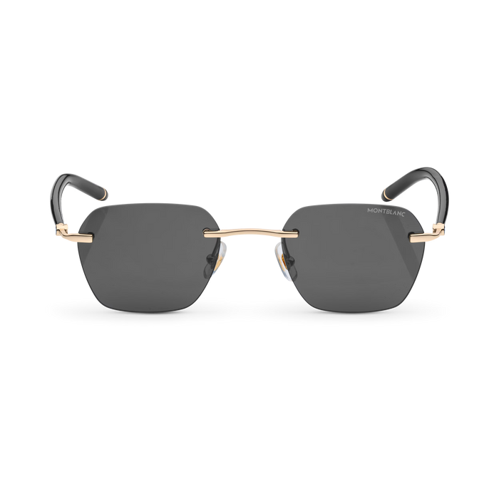 Lunettes de soleil carrées, monture métal doré – Montblanc – John Paul Optique