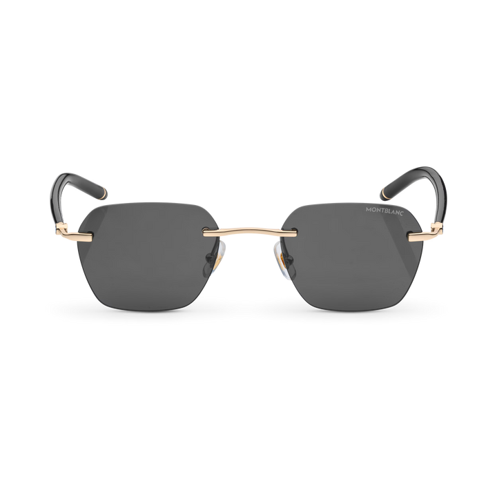 Lunettes de Soleil Carrées avec Monture en Métal Doré