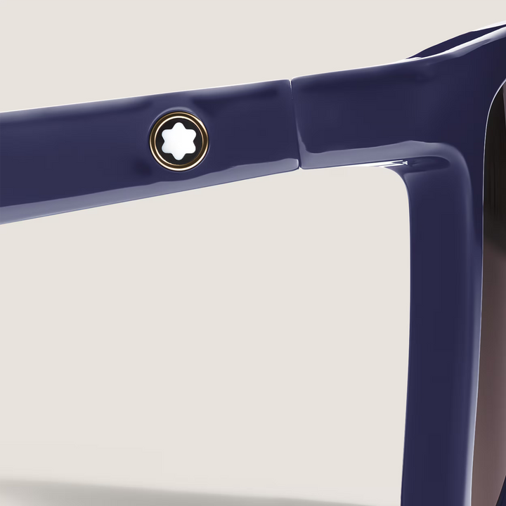 Lunettes de Soleil Carrées avec Monture Injectée Bleue