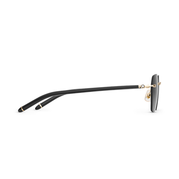 Lunettes de Soleil Carrées avec Monture en Métal Doré