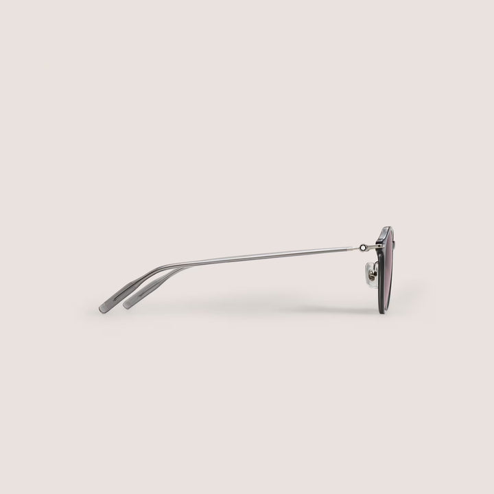 Lunettes de Soleil Rondes avec Monture Injectée Grise